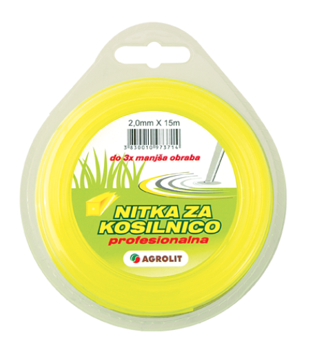 NITKA ZA KOSILNICE 2 MM X 15 M (PRO)- OKROGLA - AGROLIT