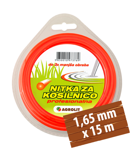 NITKA ZA KOSILNICE 1,65 MM X 15 M (PRO)- OKROGLA - AGROLIT