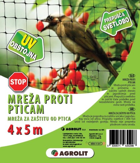 MREŽA PROTI PTICAM  4X 5M AGROLIT