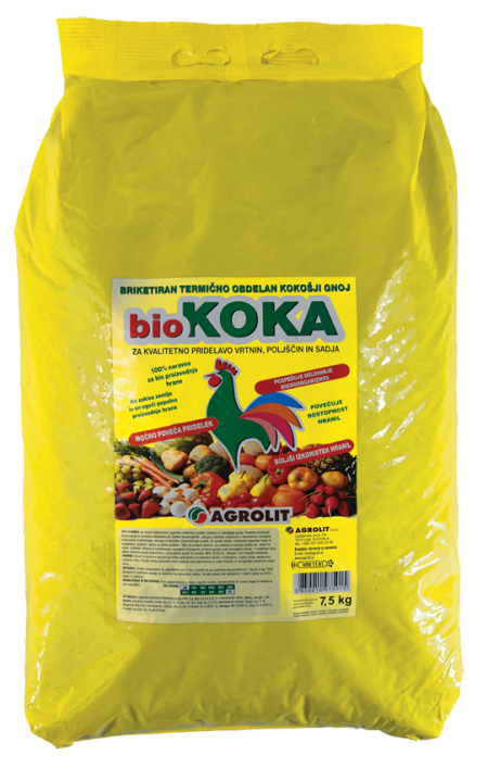 BIOKOKA - BRIKETIRAN KOKOŠJI GNOJ 7,5KG