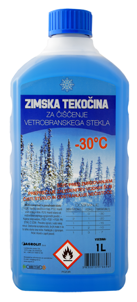 ZIMSKA TEKOČINA ZA STEKLA VITREKS -30 °C 1L - AGROLIT