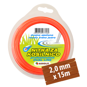 NITKA ZA KOSILNICO DUAL LINE 2,0 MM X 15 M - AGROLIT